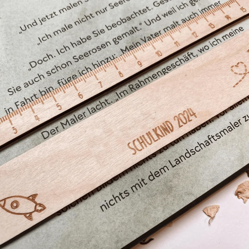 Regla de Lectura Infantil Madera – Guía Tamaños y Párrafos - imagen 2