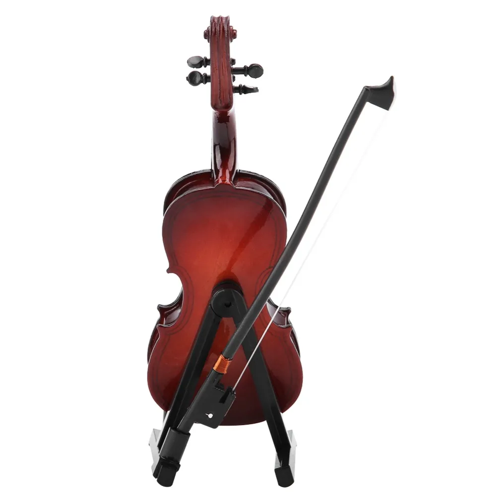 Violoncelo miniatura de madera con estuche, acabado palisandro