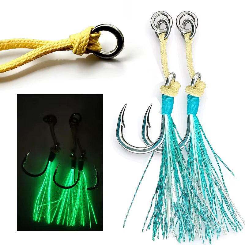 AS Anzuelo Doble Jigging Fosforescente – Para mar y lucio - imagen 2