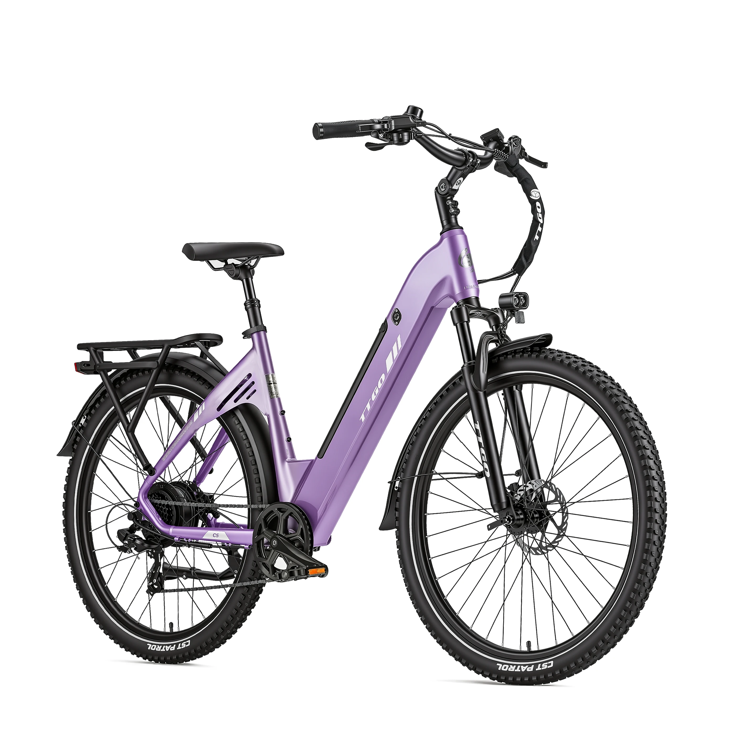 Bicicleta eléctrica con motor potente y pantalla LCD