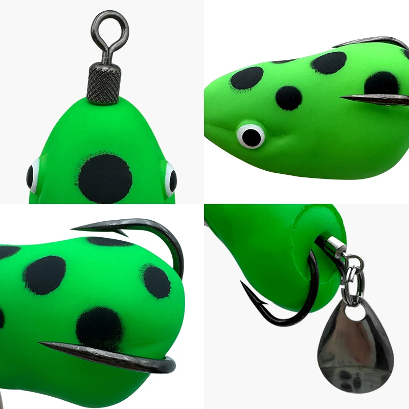 ShareShark Señuelo rana mini con doble anzuelo y purpurina