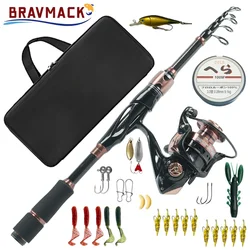 Kit de Pesca Telescópico BRAVMACK con carrete MT3000 y funda