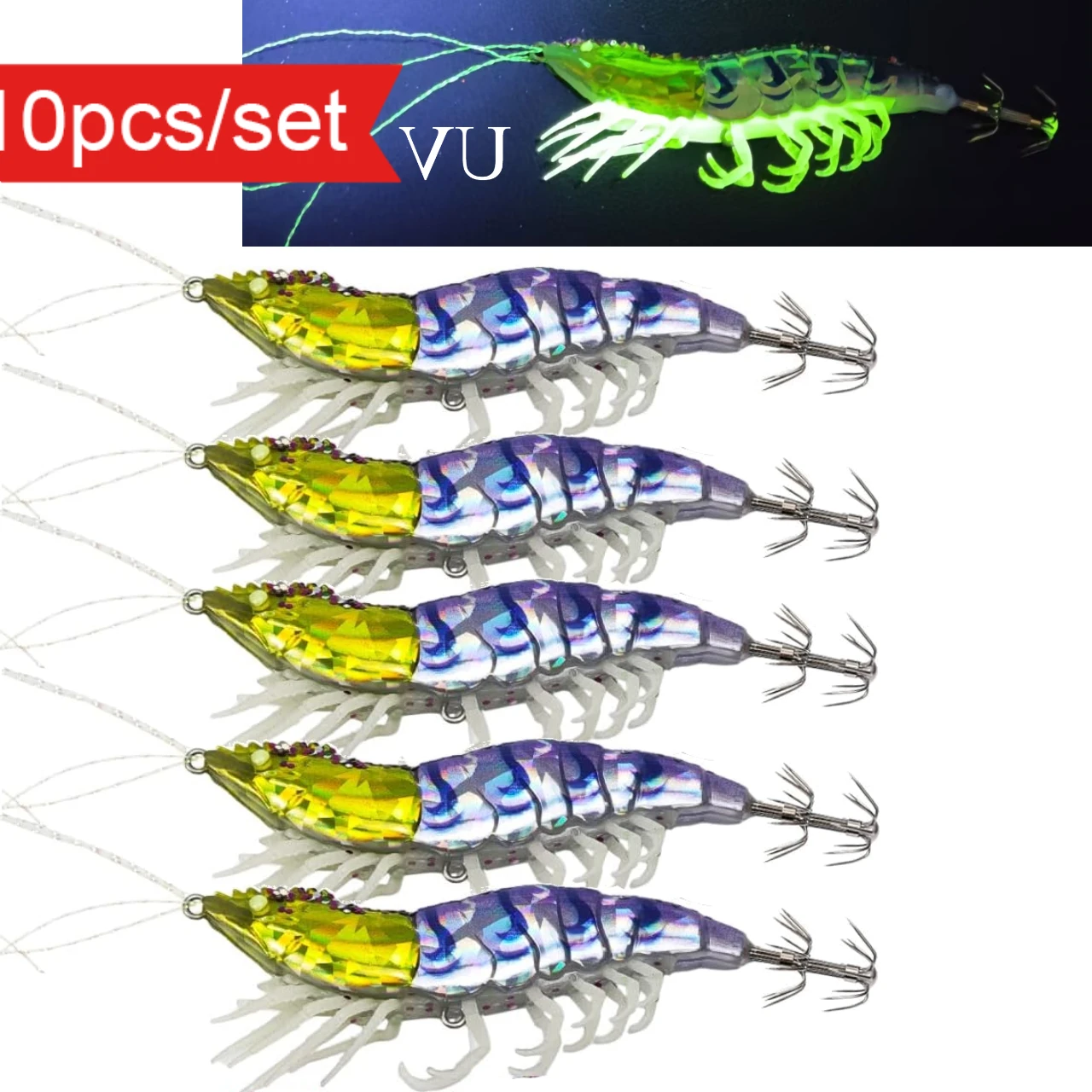 Señuelos Egi pulpo luminosos UV reflectantes para agua salada - imagen 4