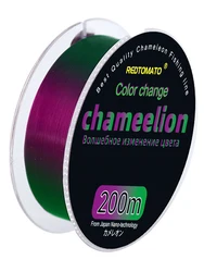 Línea de pesca fluorocarbono verde cambio color para carpa