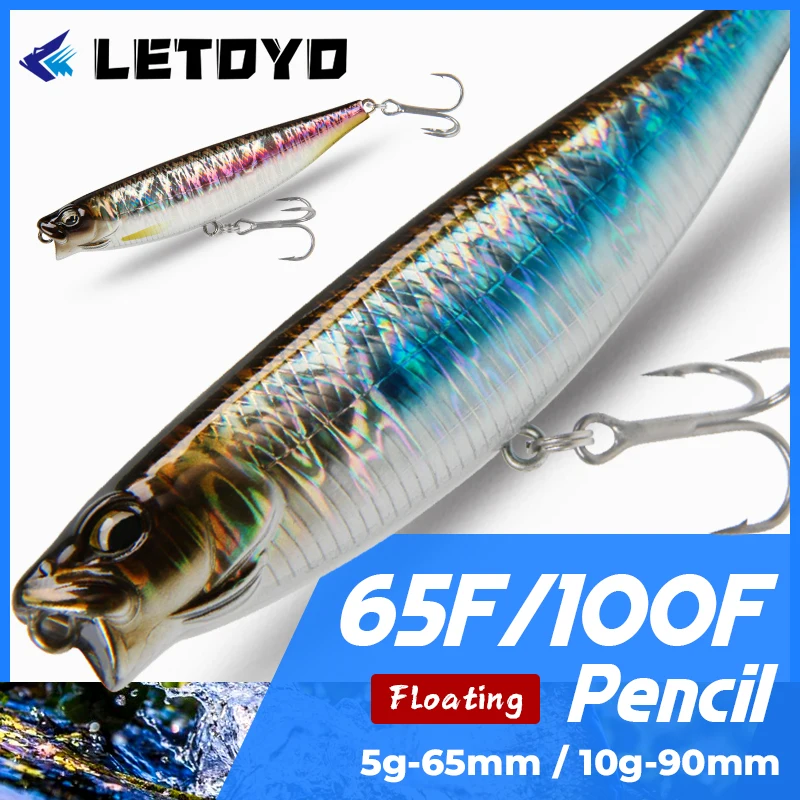 Letoyo Stickbait Topwater – Señuelo flotante superficie 90mm para Lucio - imagen 2