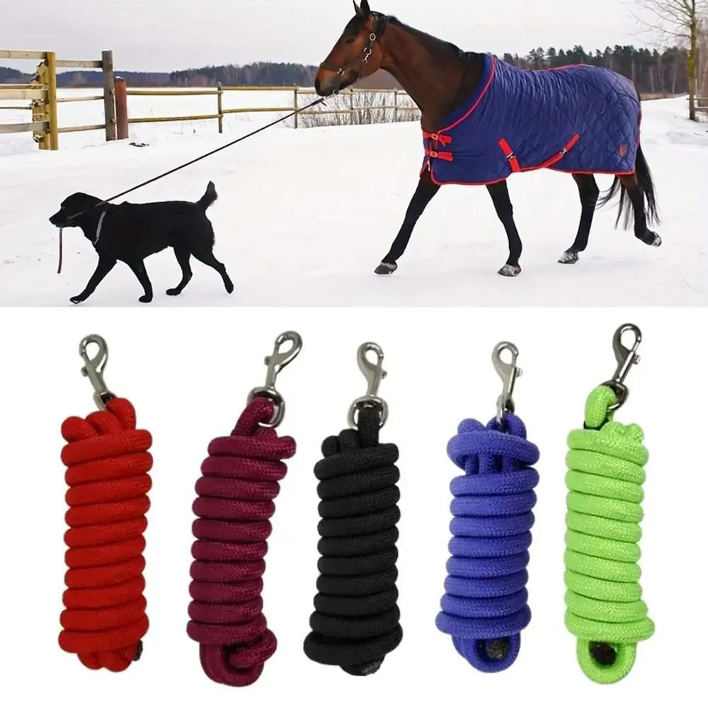 Cuerda para caballo con mosquetón y rienda reforzada de entrenamiento - imagen 5