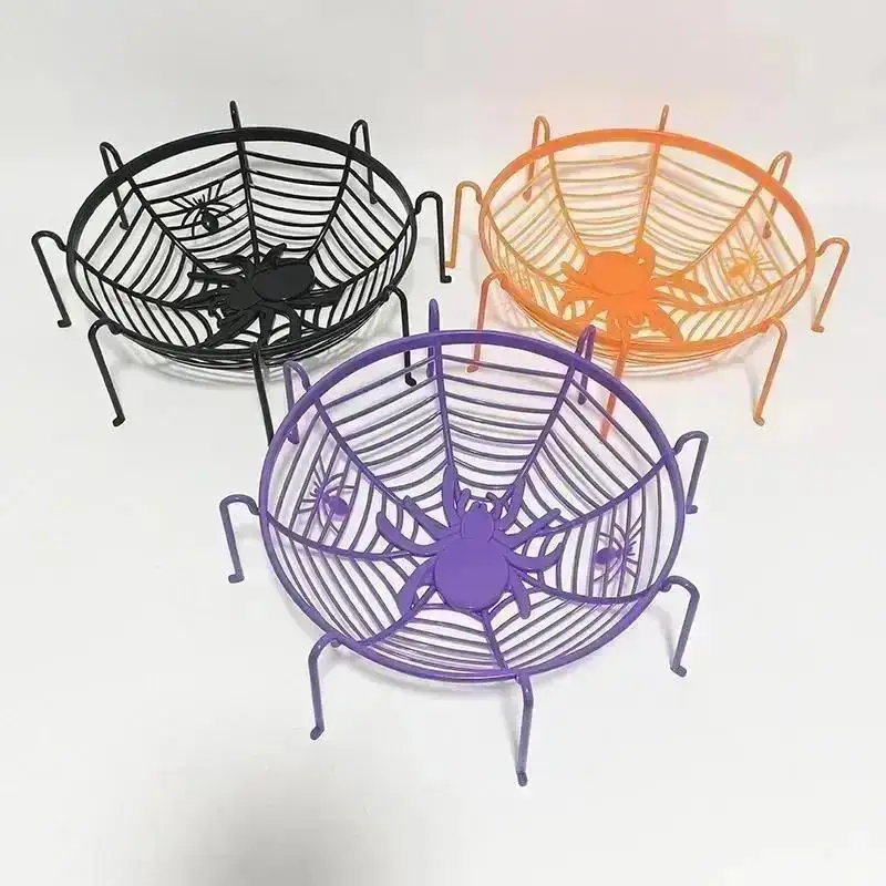 Cesta de drenaje para frutas Halloween con diseño telaraña - imagen 5