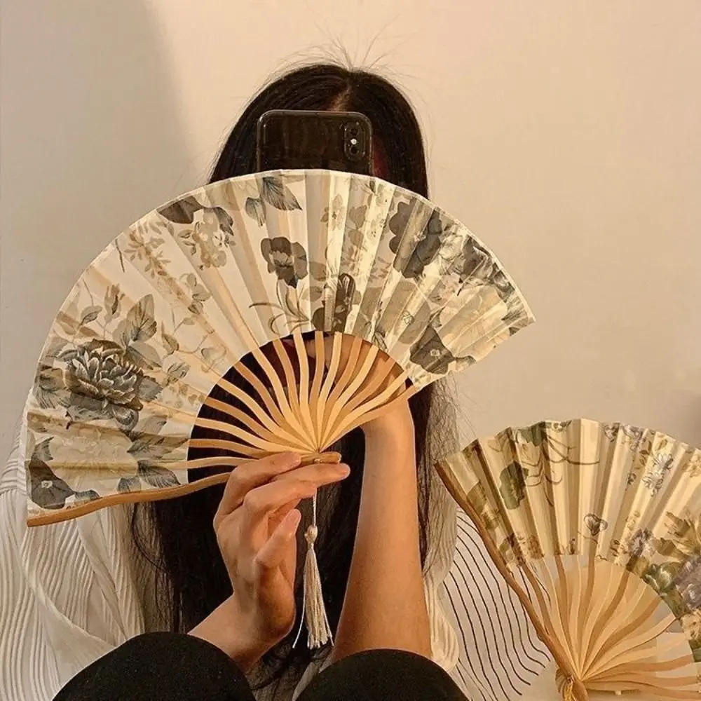 Abanico plegable portátil artesanal elegante para mujer - imagen 3
