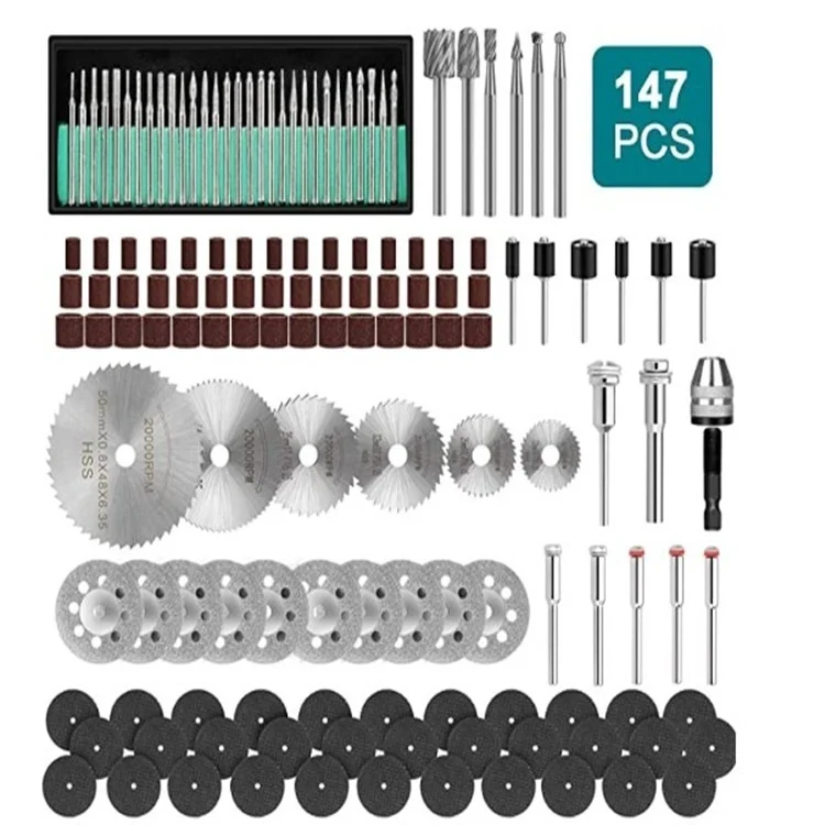 Accesorios del kit y puntas para trabajos de pulido y grabado