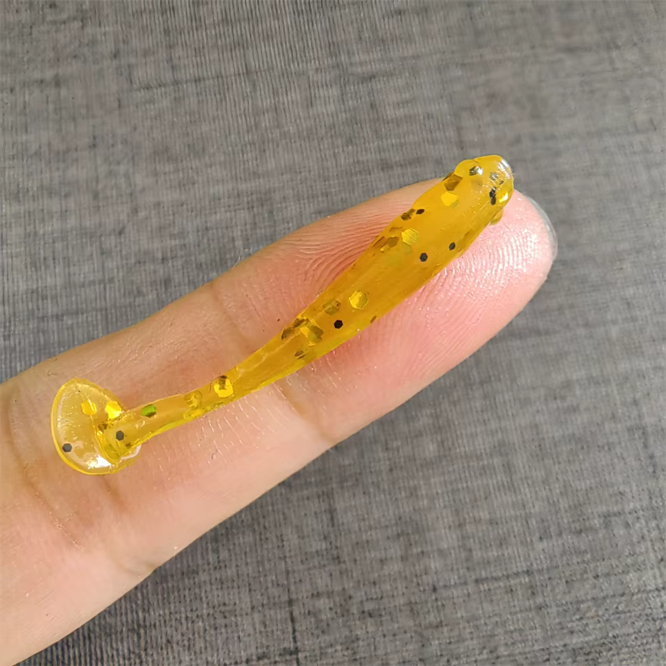 MUKUN Señuelo gusano suave con cola en T - 3,5 cm, 0,3 g, PVC micro - imagen 3