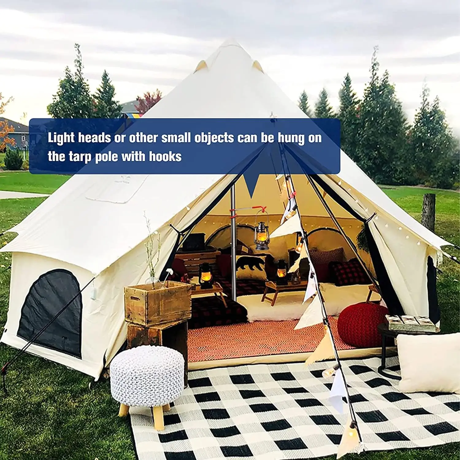 Postes Telescópicos Ajustables KOMCLUB – Toldo Camping, Acero Inoxidable - imagen 5