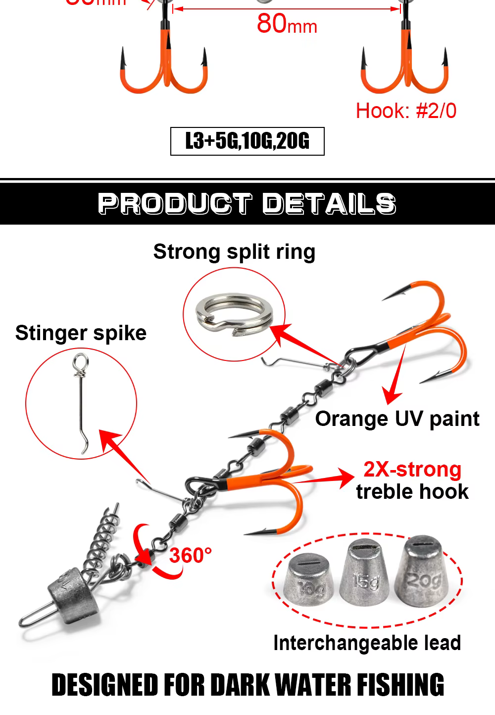 Flame Stinger Rig en acción con curricán