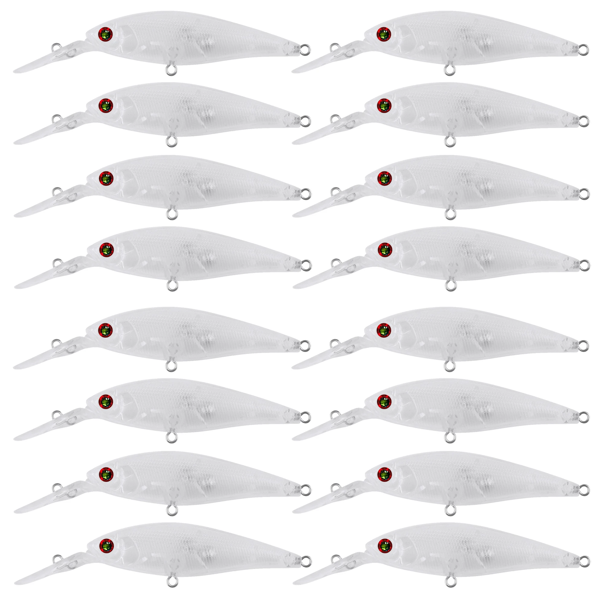 Free Fisher crankbait minnow transparente DIY, cebo duro sin pintar - imagen 4