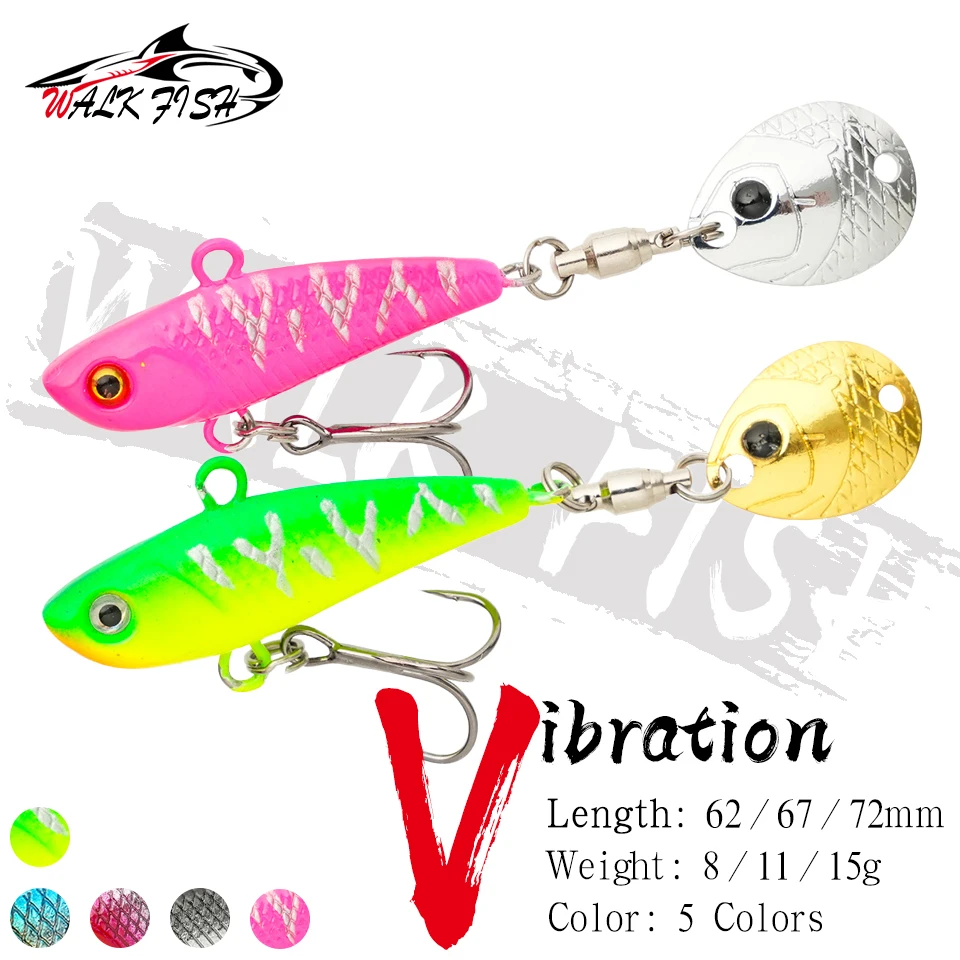 Señuelo VIB giratorio WALK FISH con lentejuelas y cola oscilante - imagen 3