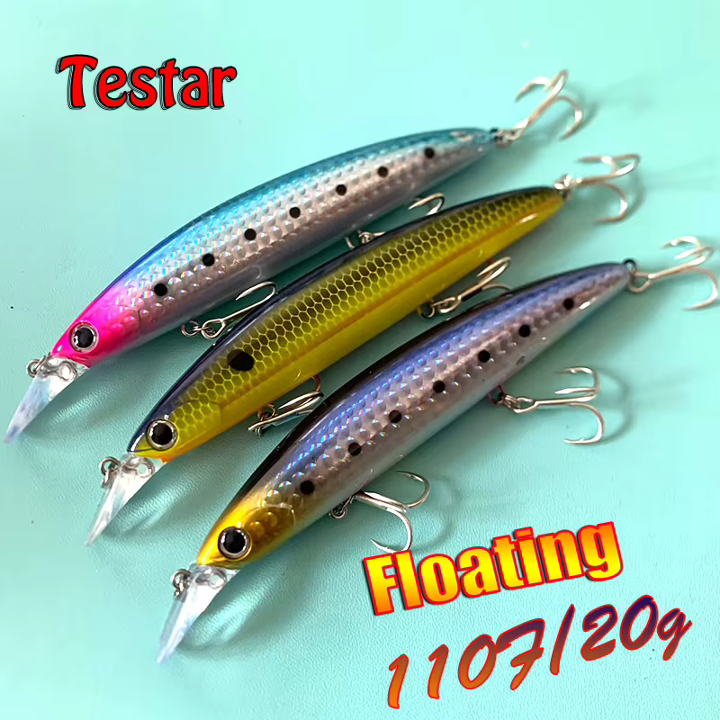 Jerkbait Testar Tuan GT 110mm 20gr – Flotante para lubina - imagen 5