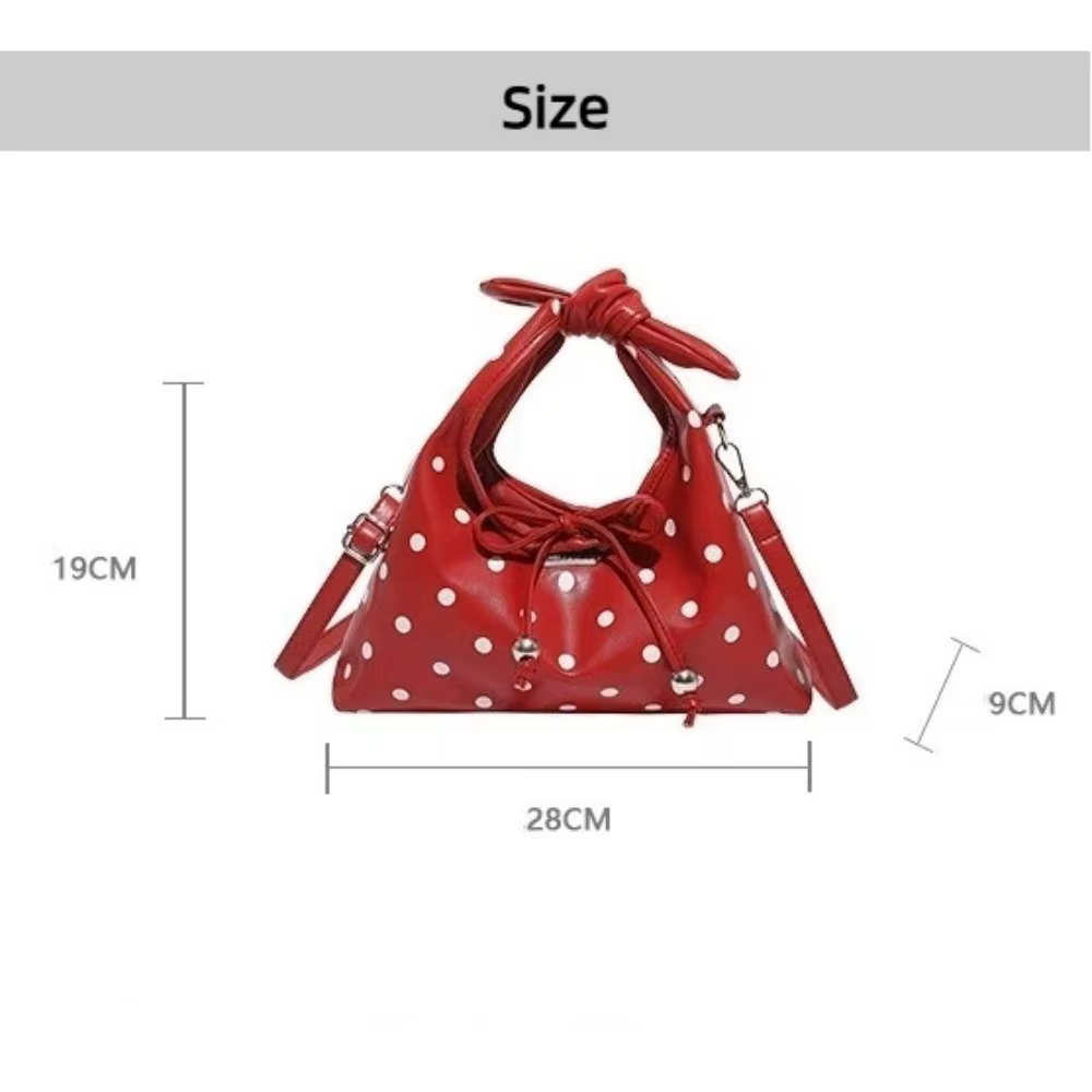 Bolso Bandolera Cuero PU con Lazo y Estampado de Puntos para Mujer - imagen 2