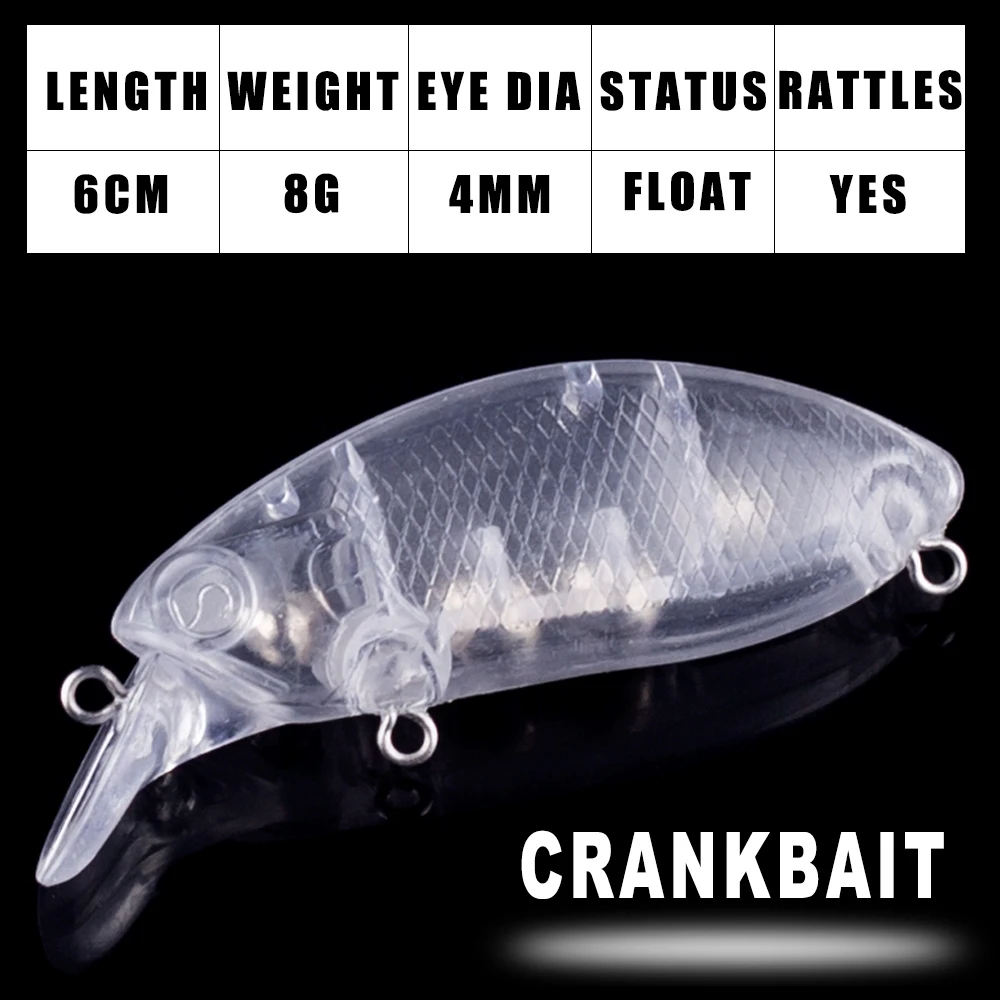 Detalle de la forma del crankbait sin pintar