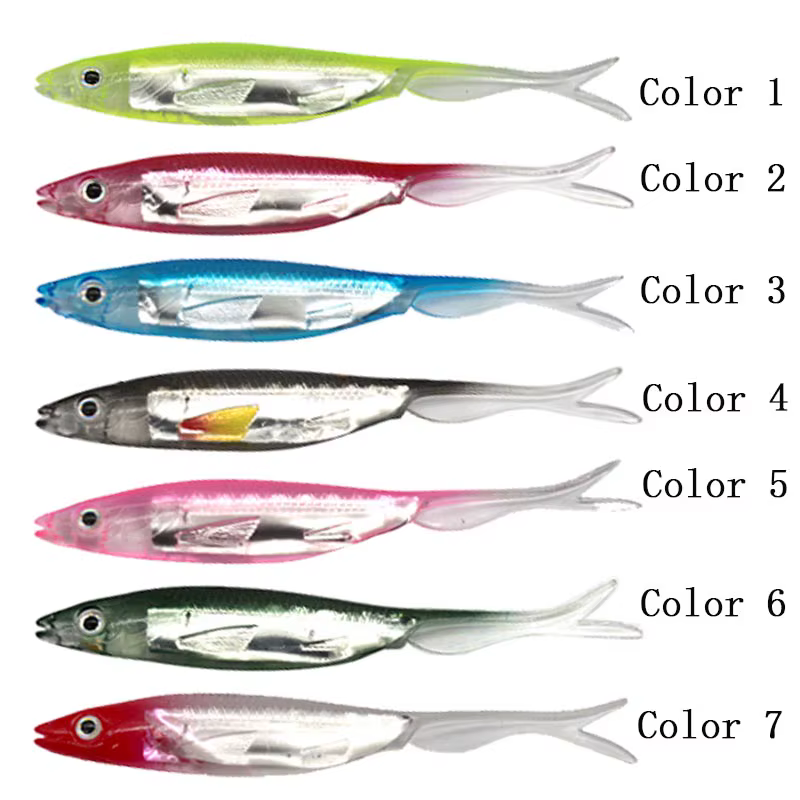 señuelos nadadores de silicona 75mm 95mm para trucha agua dulce salada - imagen 3