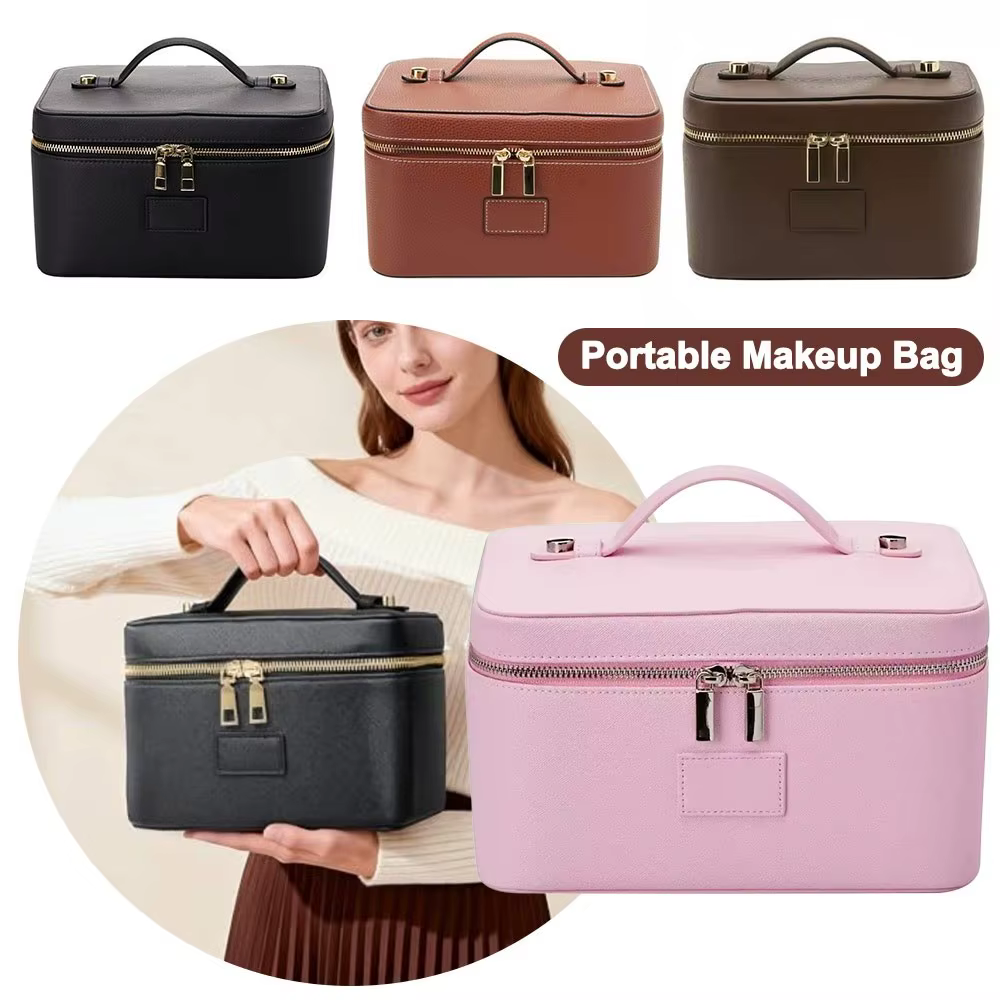 Bolso de Maquillaje PU Impermeable con Divisor – Alta