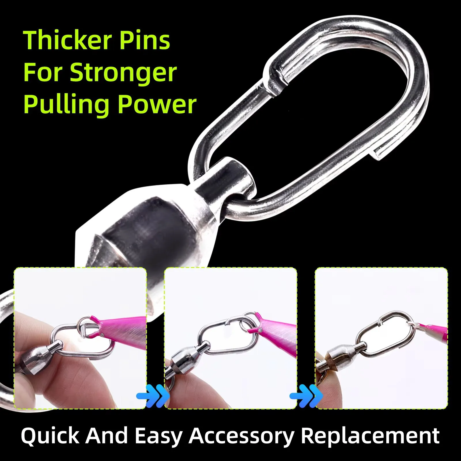 Conector giratorio inox con anilla rápida para señuelos - imagen 5