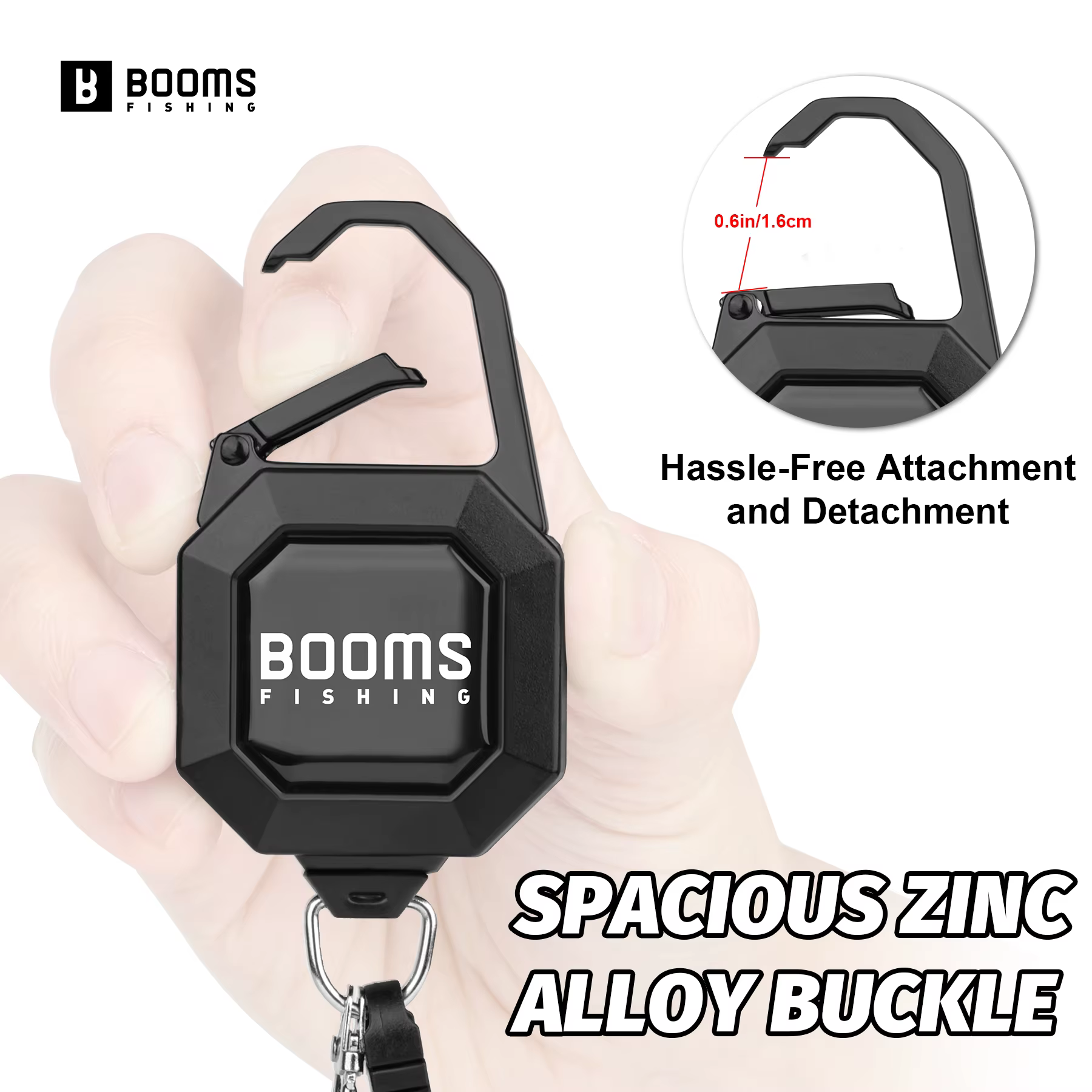 Retractor Booms Fishing 75cm – Cable retractil con bloqueo - imagen 3