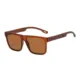 Gafas de sol retro efecto madera, montura cuadrada UV400 bisagra resorte