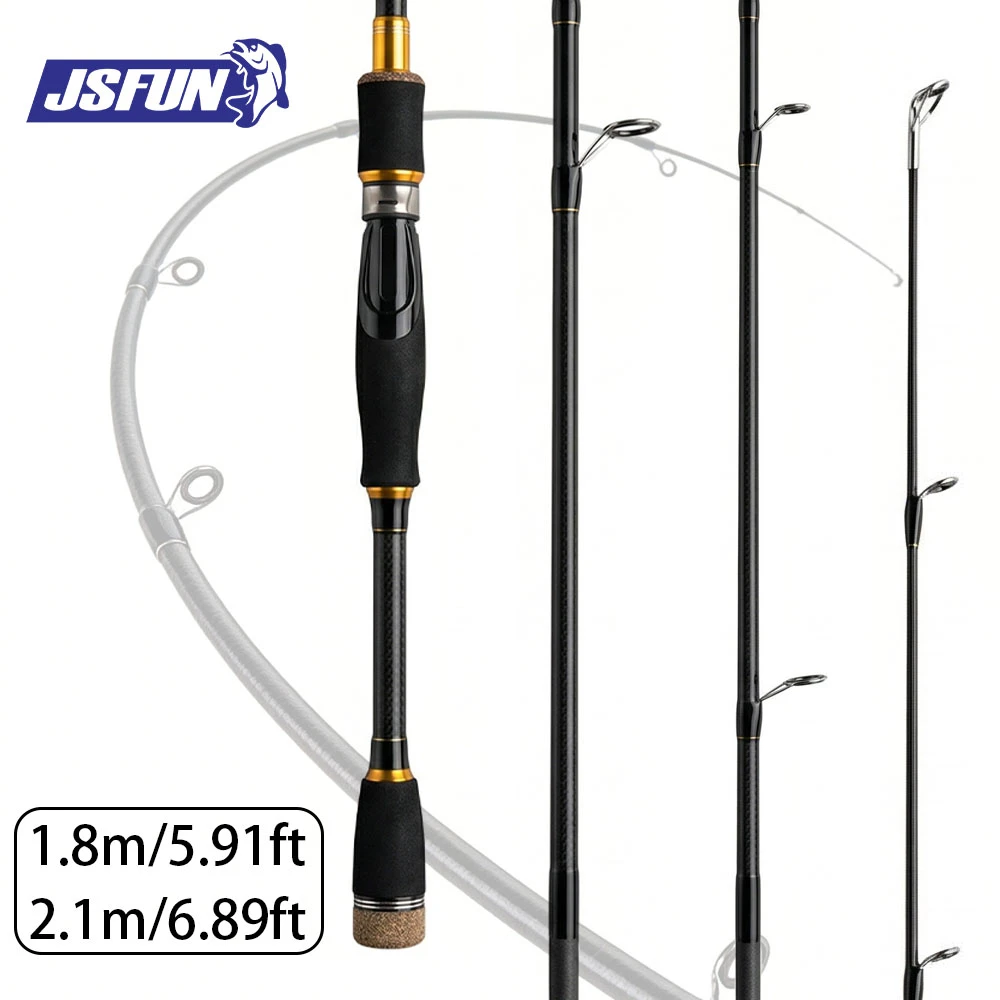 JSFUN Caña portátil de Spinning/Casting ligera de carbono - imagen 2