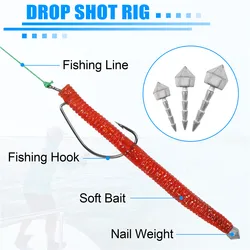 Plomos tipo clavo para pesca de profundidad Wacky Rig Texas