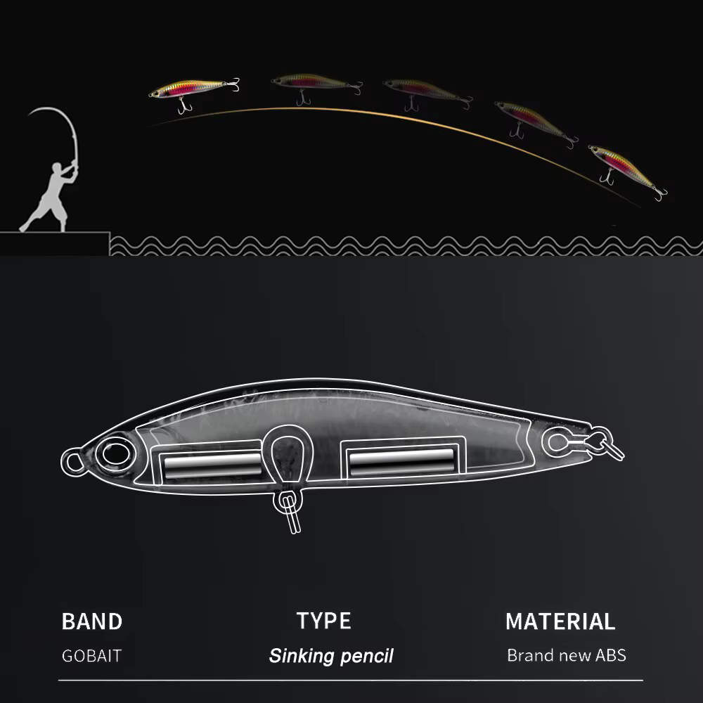 Senuelo pencil bait hundido 24g - Anzuelos triples - 2 piezas - imagen 5