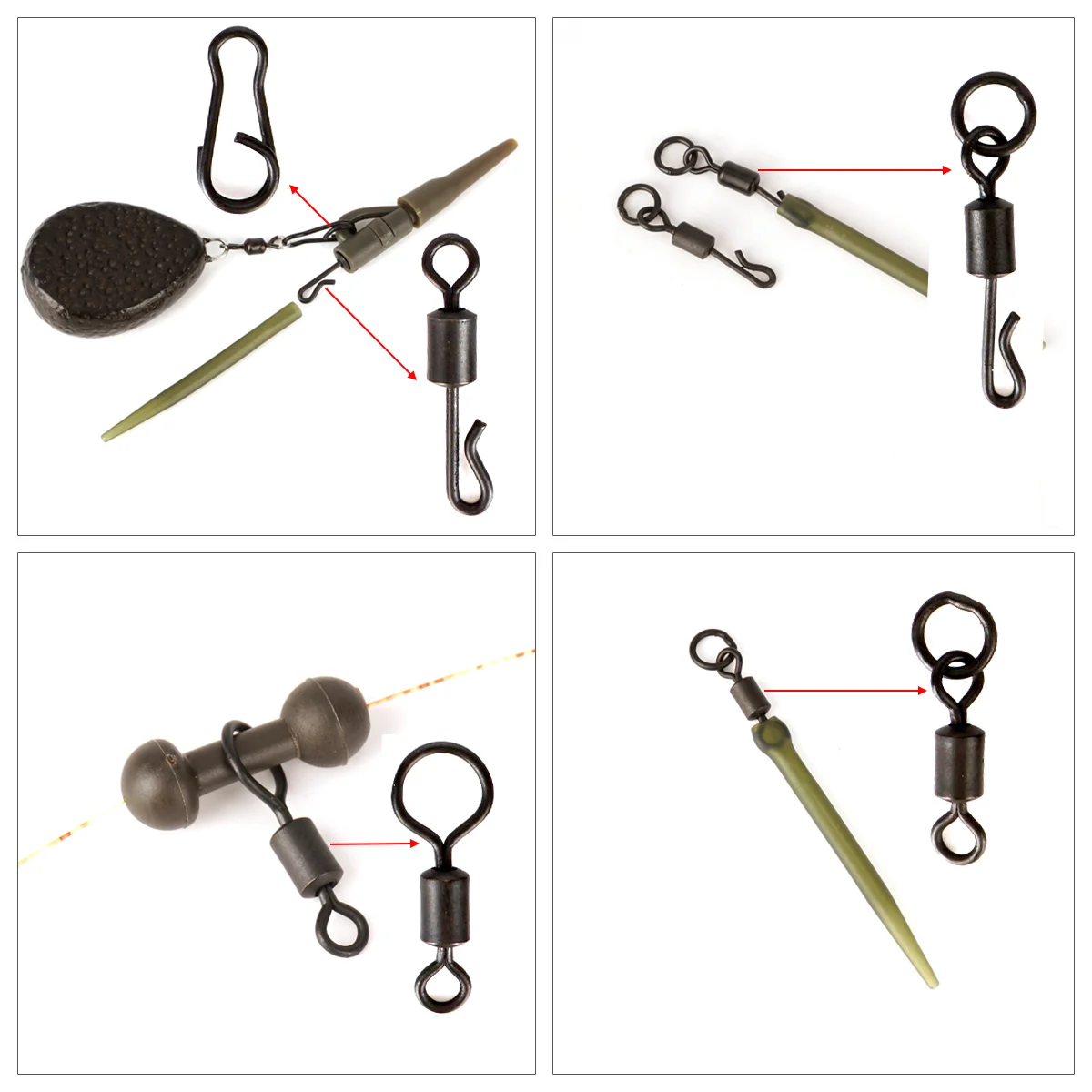 Hirisi Conectores Giratorios para Pesca con Vástago Largo – Carpa - imagen 5