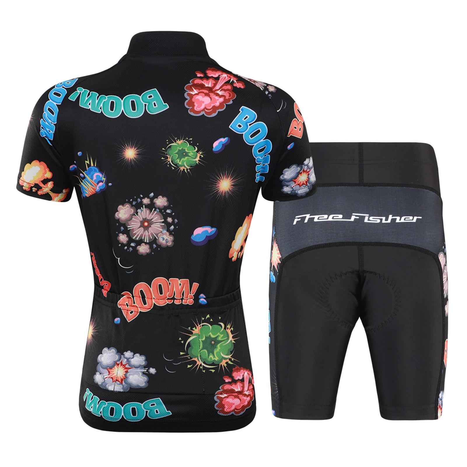Vista completa del conjunto de ciclismo infantil
