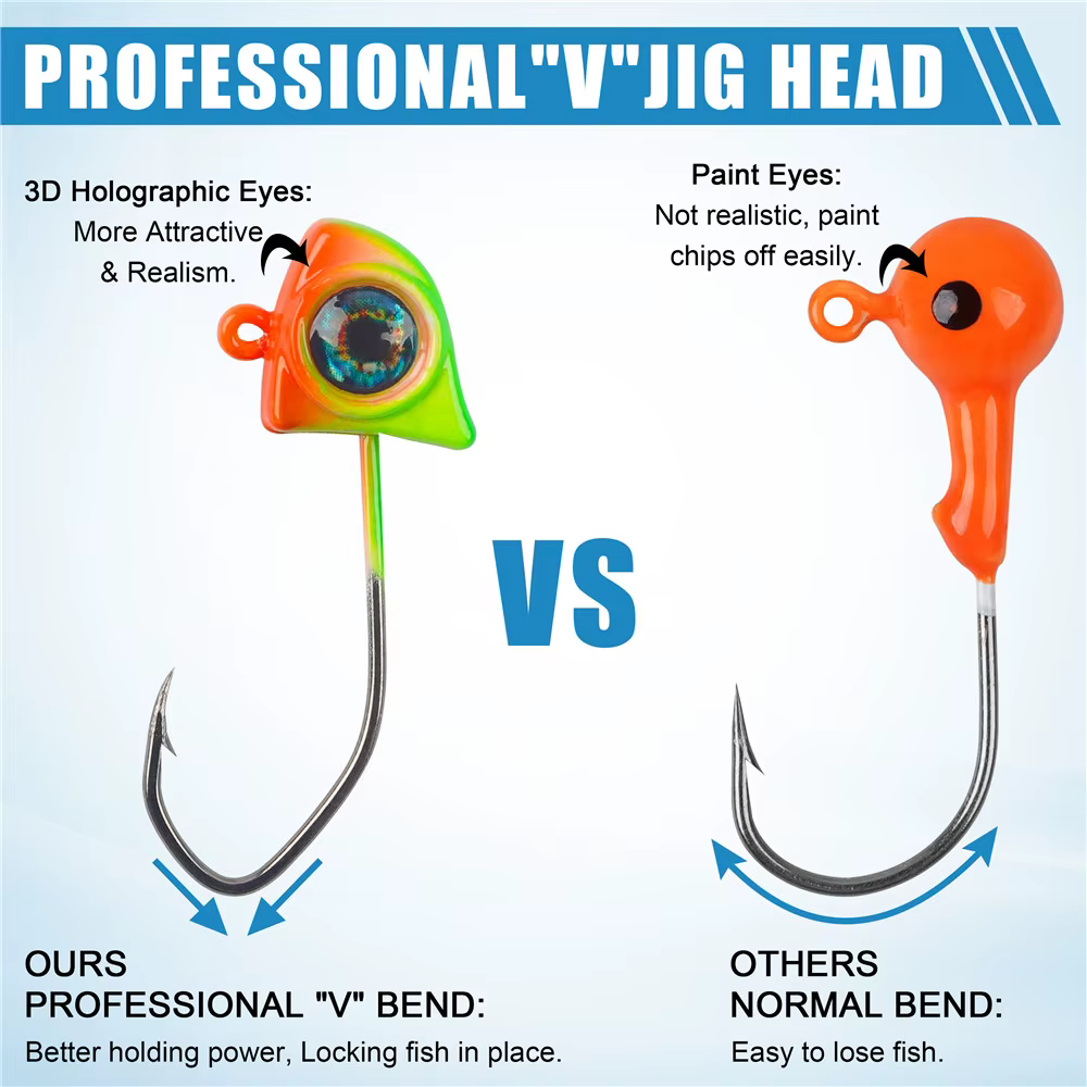 Jig Head Swimbait con ojos 3D para lubina - Crappie - imagen 3