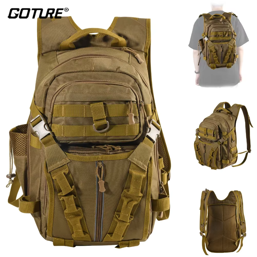 Goture Mochila de pesca impermeable con soporte para caña