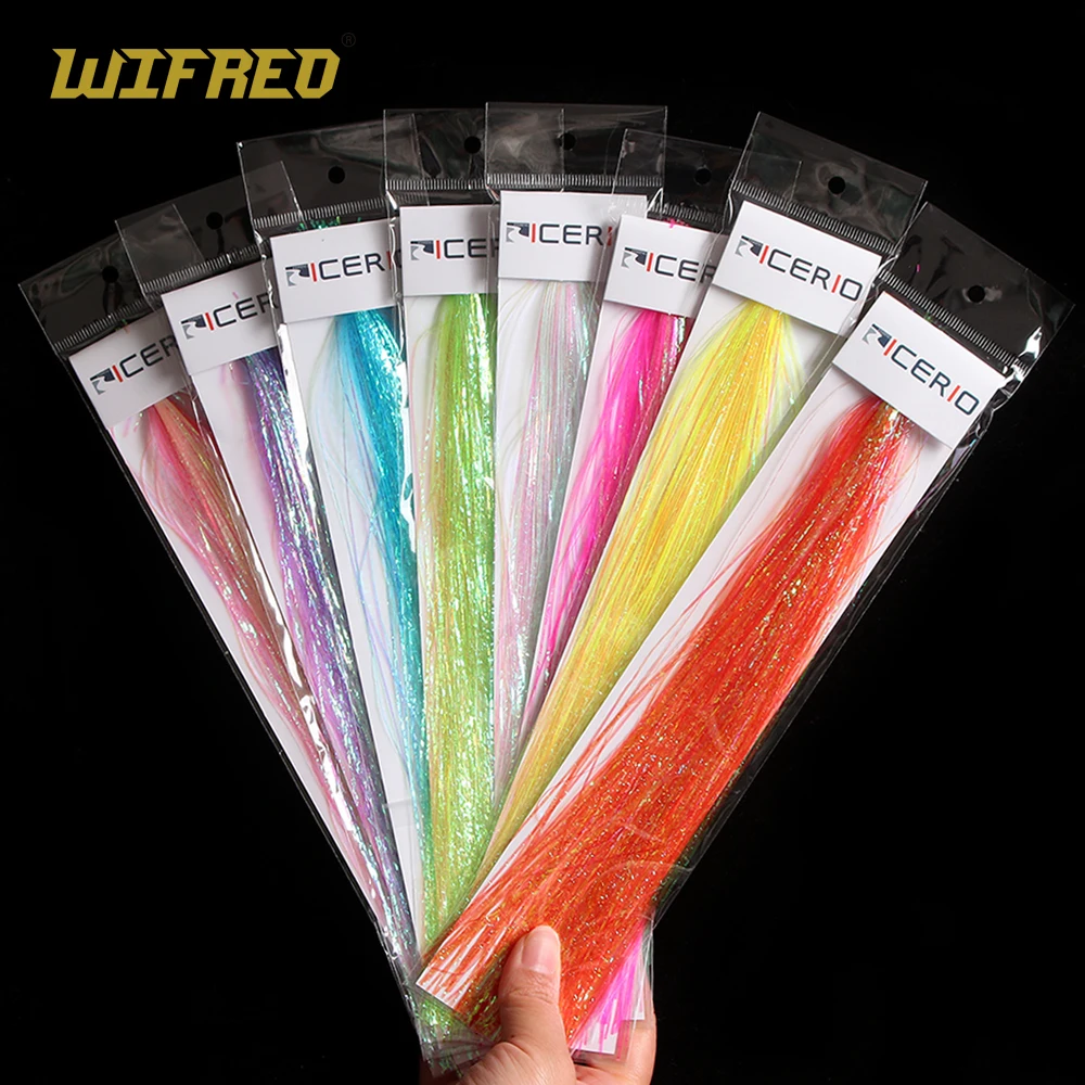 Wifreo Tinsel iridiscente corrugado para streamer de trucha y salmón