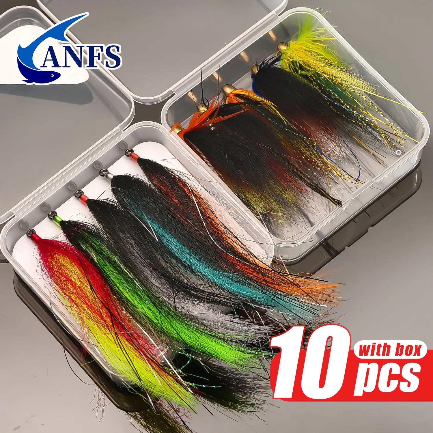ANFS Moscas streamer y mosca worm con cabeza cono - imagen 2