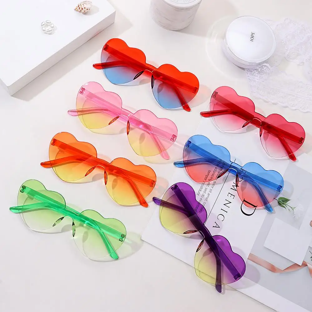 Gafas de sol corazón coloridas para fiesta, diseño original adultos - imagen 4