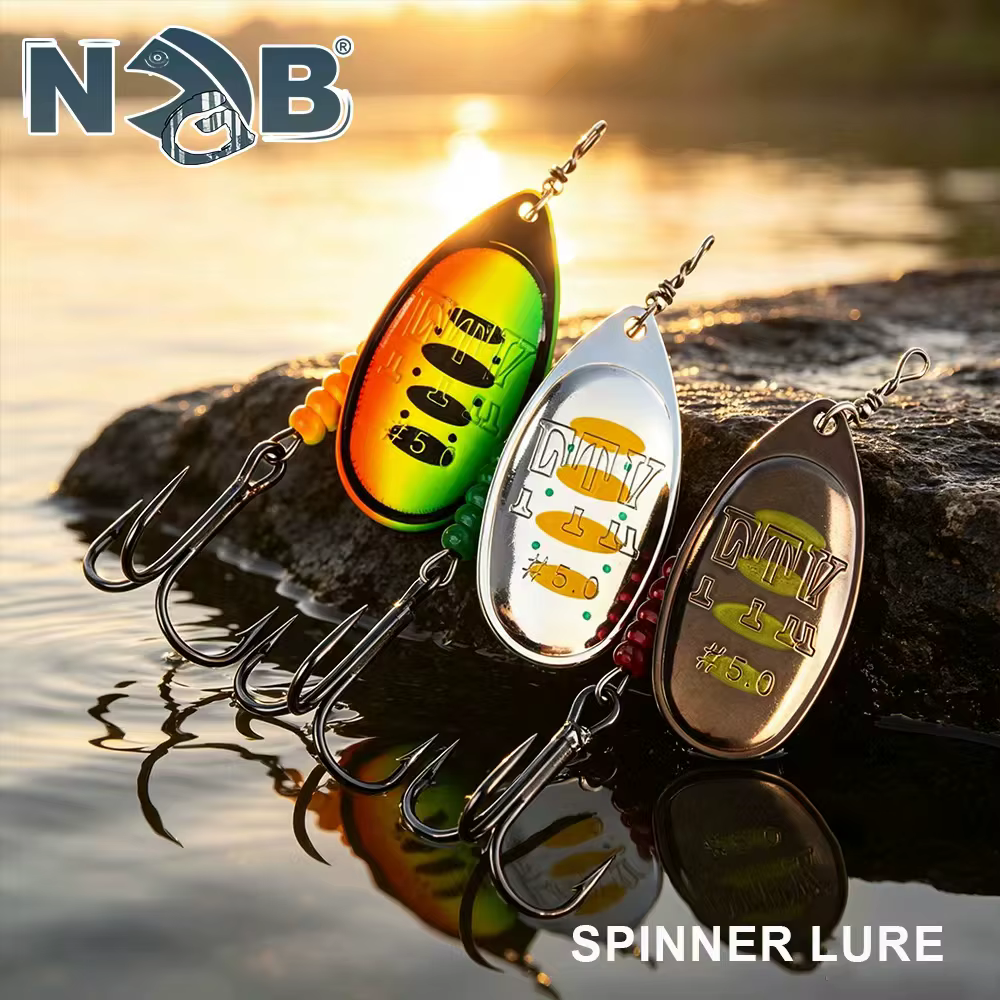 NGB Spinner metálico gancho triple – Cebo para barbo, trucha
