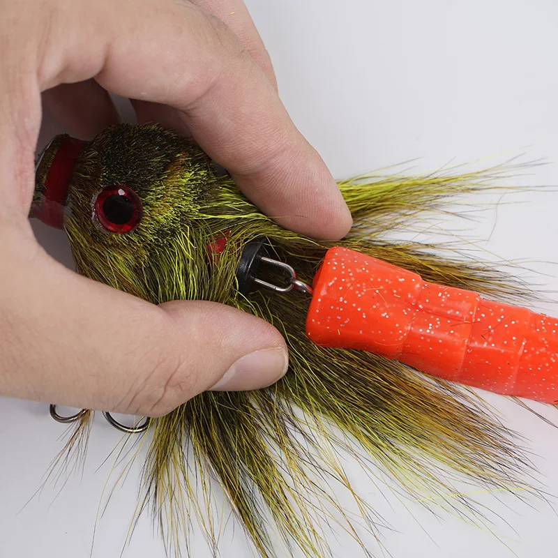 Señuelo articulado ojos 3D con pelo de ciervo para salmón y musky - imagen 4