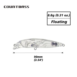 Countbass Señuelos Duros Flotantes Blancos para Pececillo y Sábalo