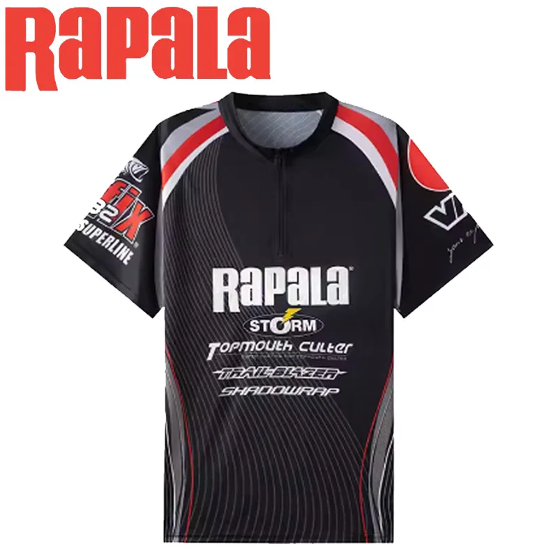 Camiseta Pesca Manga Corta Rapala – Protección Solar Rojo y Negro