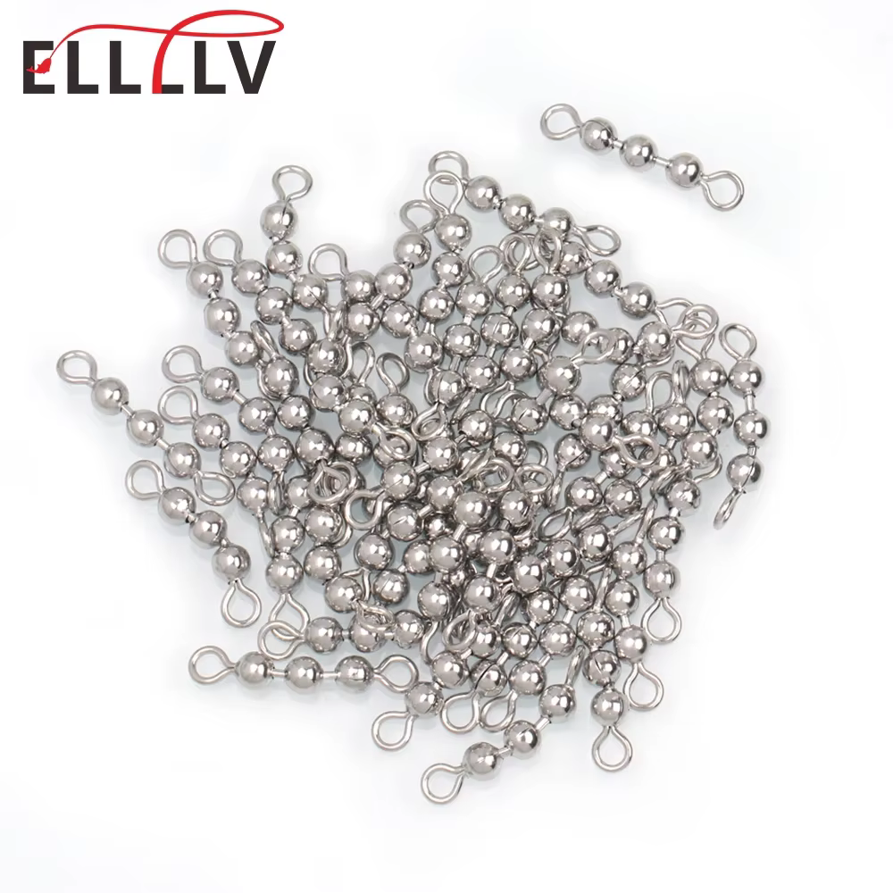 Cadena de bolas de acero inoxidable para pesca - Conectores giratorios