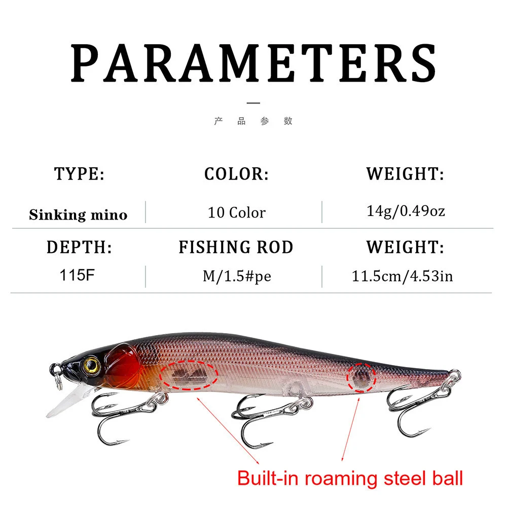 Crankbait 115mm 14g – Señuelo oscilante para Lucio y Carpa - imagen 2