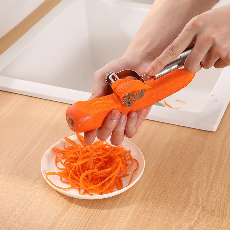 Rallador de acero inoxidable con pelador juliana para verduras - imagen 4