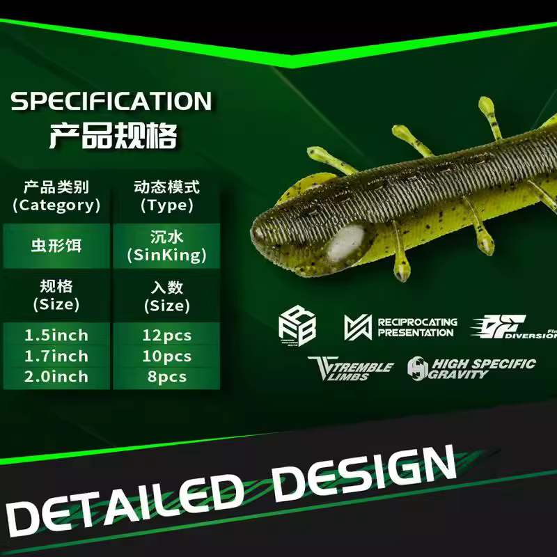 Ravencraft FlyingSquirrel señuelo de pesca hundido rápido sin plomo - imagen 2
