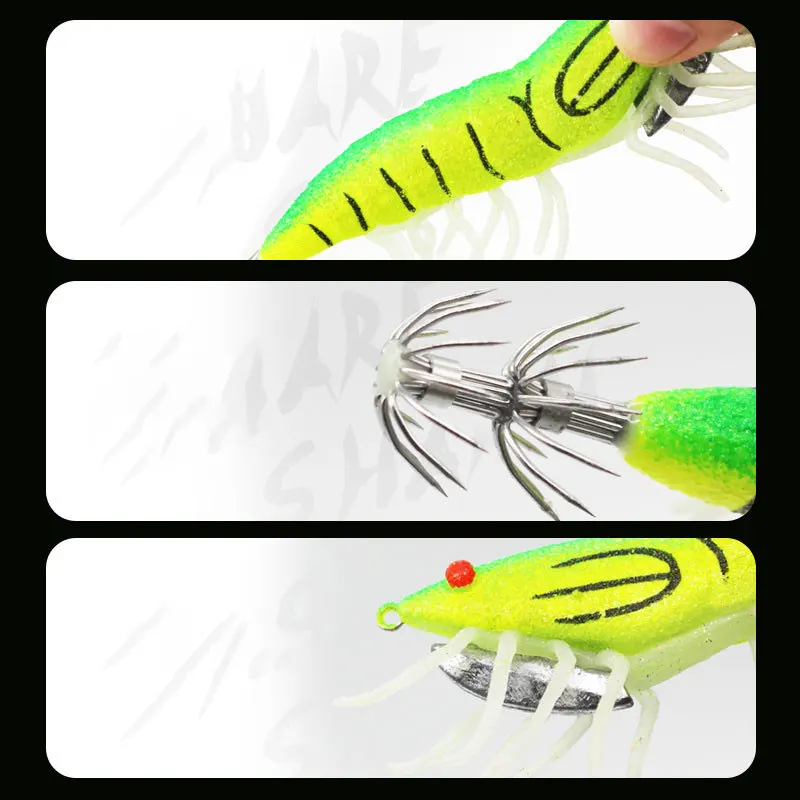 Señuelo de calamar luminoso con ojos 3D para jigging - imagen 3