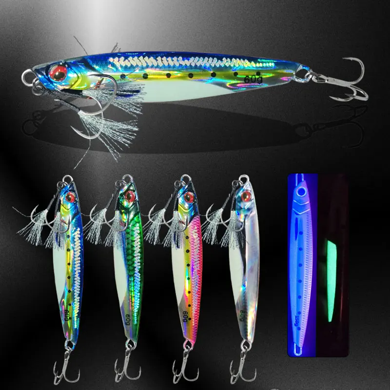 Detalle del brillo UV en el señuelo de jigging