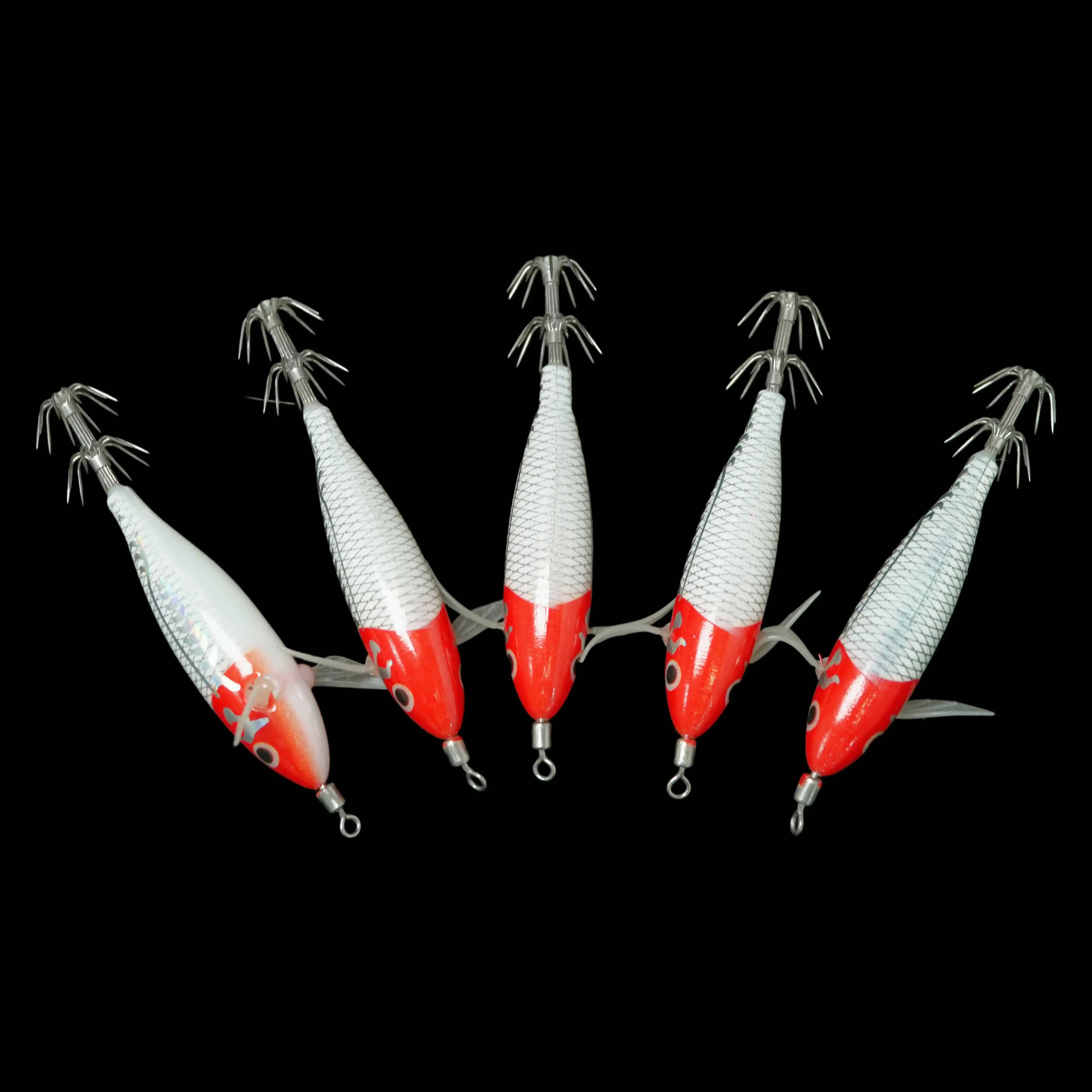 Señuelo BRAVMACK Red Head Scale Squid Jig luminoso aleta salada - imagen 3