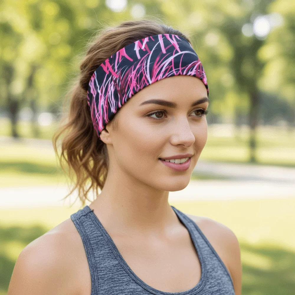 Diadema yoga grafiti transpirable absorbente sudor elástica mujer