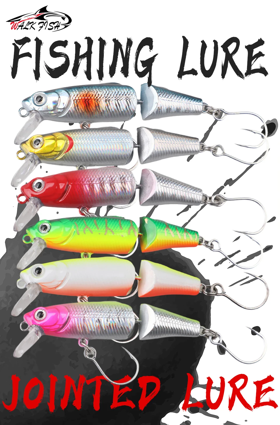 Señuelo minnow multisegmentado WALK FISH de 6 cm