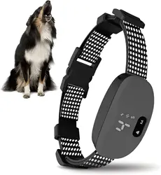 Collar antiladridos con vibración, descarga eléctrica y LED para perros